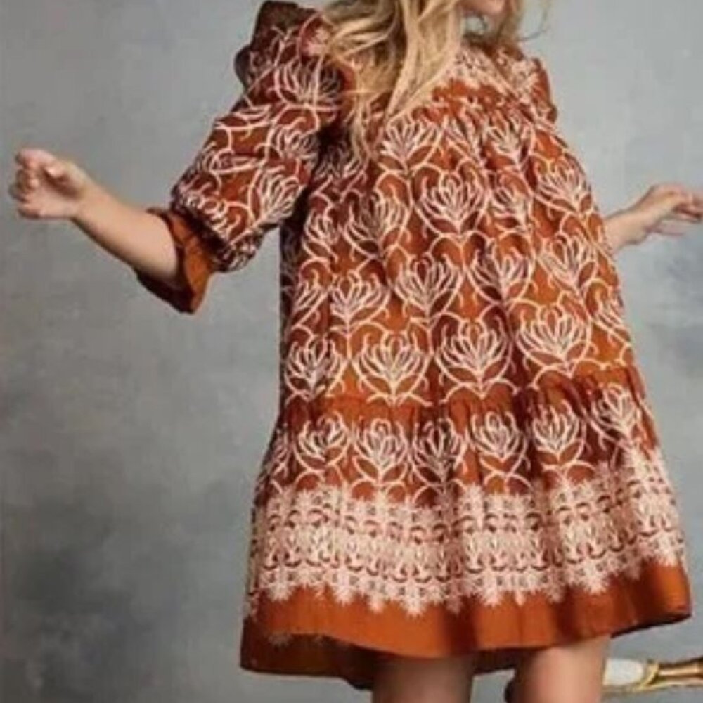 HAPPY X NATURE Juliet Boho Mini Dress Size Small